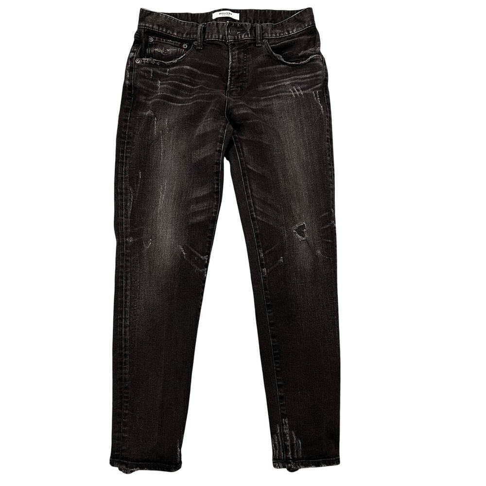 REVOLVE Moussy Vintage Velma Distressed Whiskered Skinny Jeans Faded Black, 28